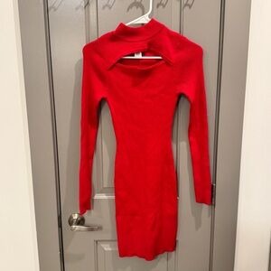 NWT Red Bodycon Sweater Dress Size Medium